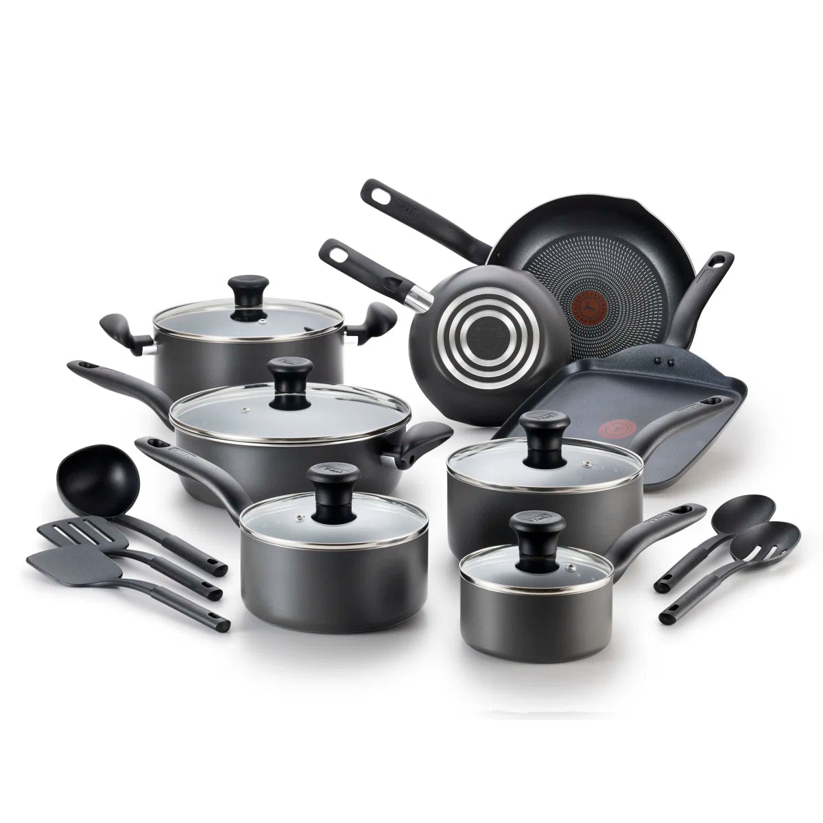Initiatives 18 Piece Aluminum Nonstick Cookware Set & Cooking Utensils