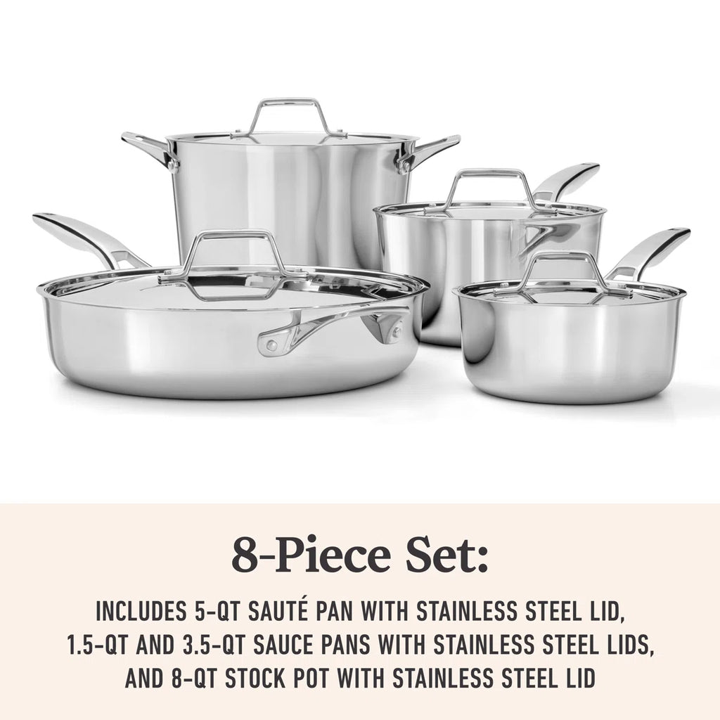 Premier 5-Ply Stainless Steel 8-Piece Cookware Set