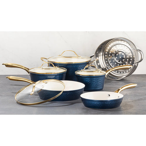 10 Piece Hammered Nonstick Ceramic Cookware Set
