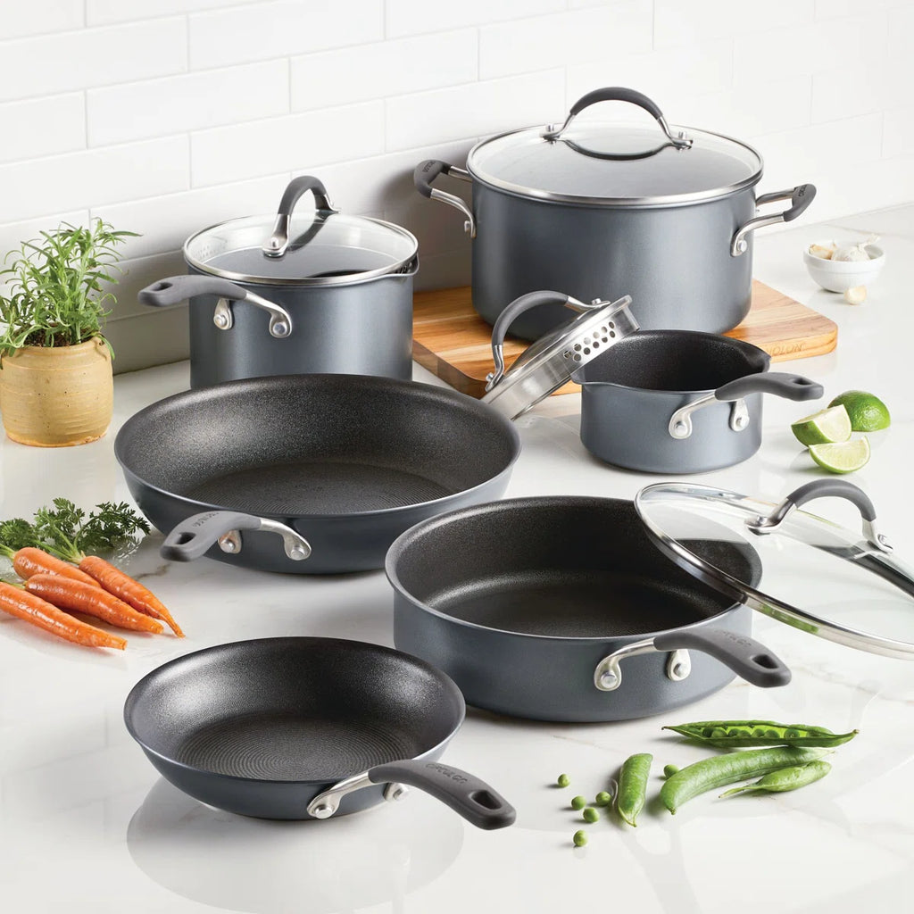 A3 Series with ScratchDefense Nonstick Induction Pots and Pans Cookware Set, 10-Piece, Graphite