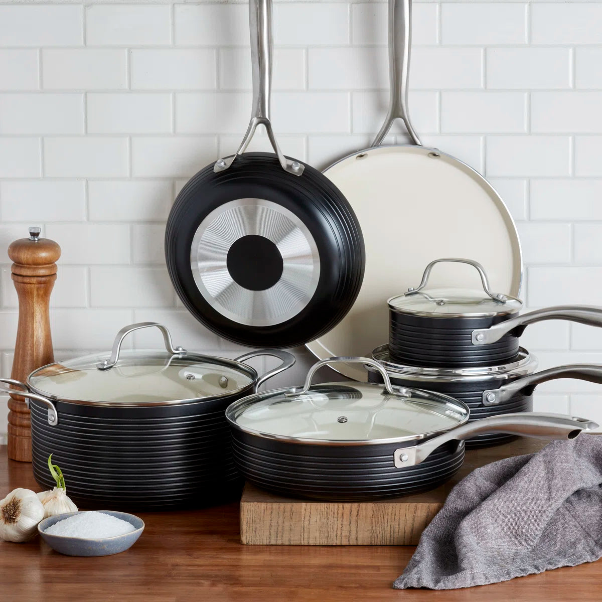 Monaco Cookware 10 - Piece Non-Stick Aluminum Cookware Set