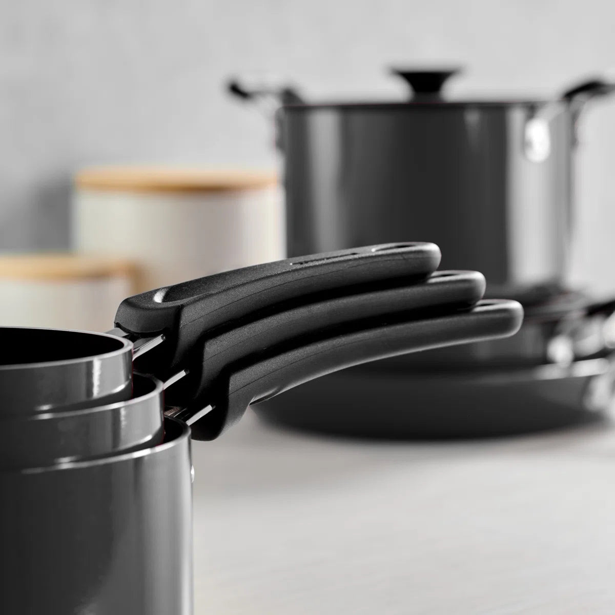 Aluminum Non Stick Sauce Pan 6 Pc Nesting Set
