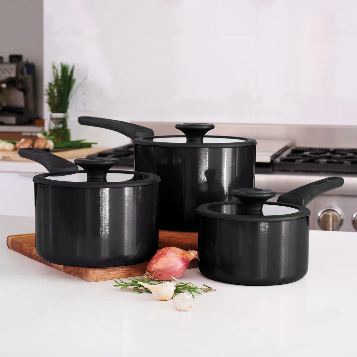 Aluminum Non Stick Sauce Pan 6 Pc Nesting Set