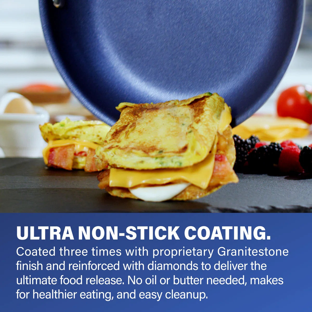 Blue 15 Piece Nonstick Cookware and Bakeware Set, Oven & Dishwasher Safe