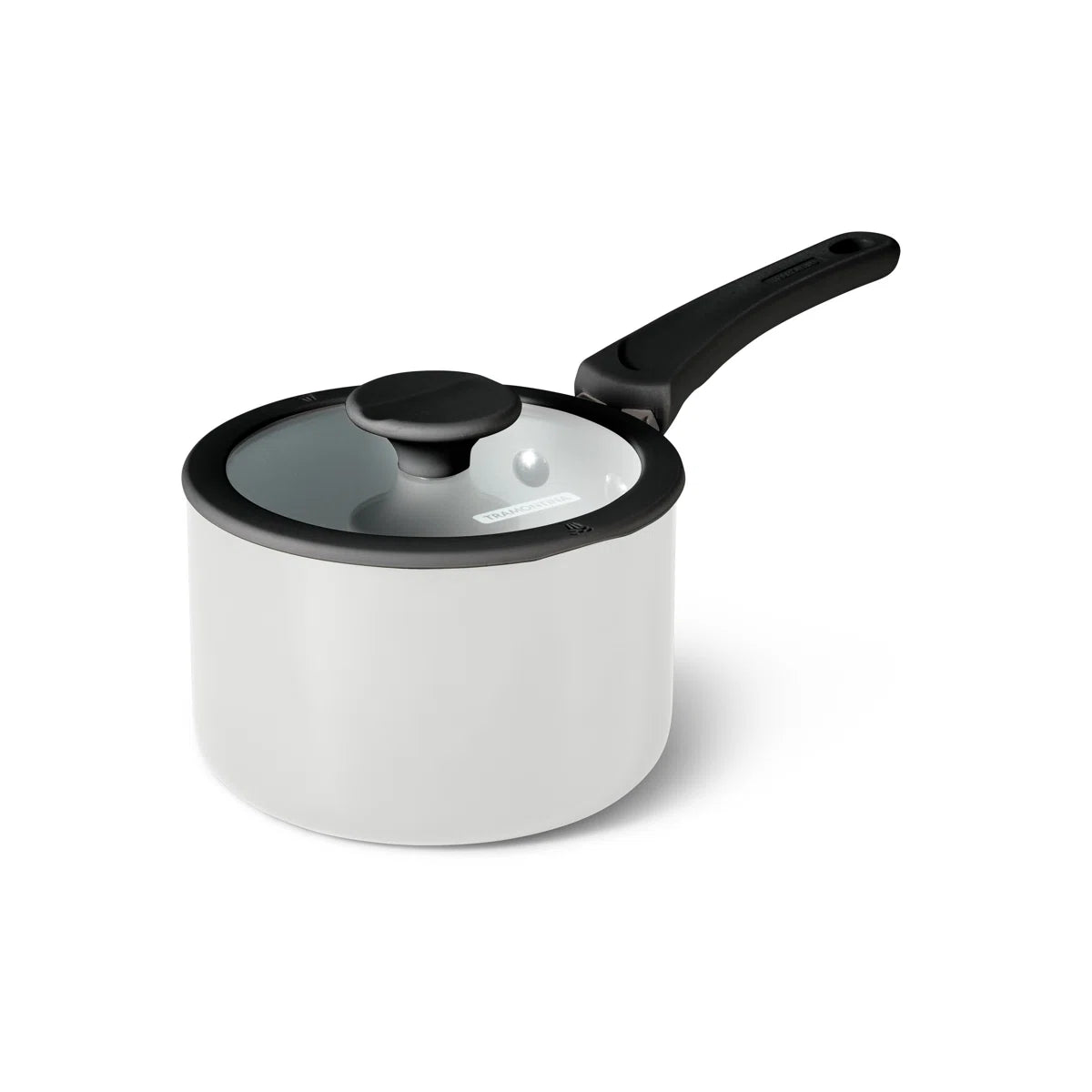 11 Piece Ceramic Nonstick Nesting Cookware Set — Stackable, Space Saving Set - Blance de blance