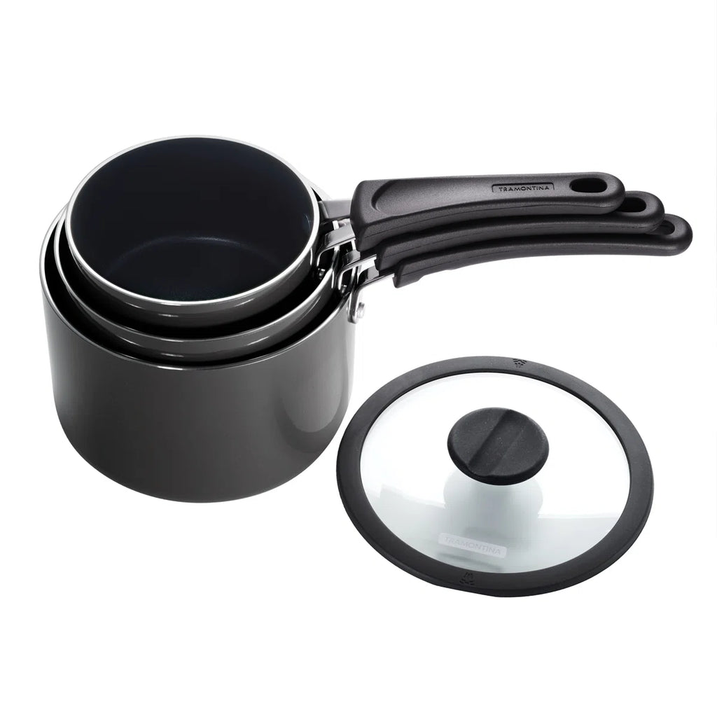 Aluminum Non Stick Sauce Pan 6 Pc Nesting Set