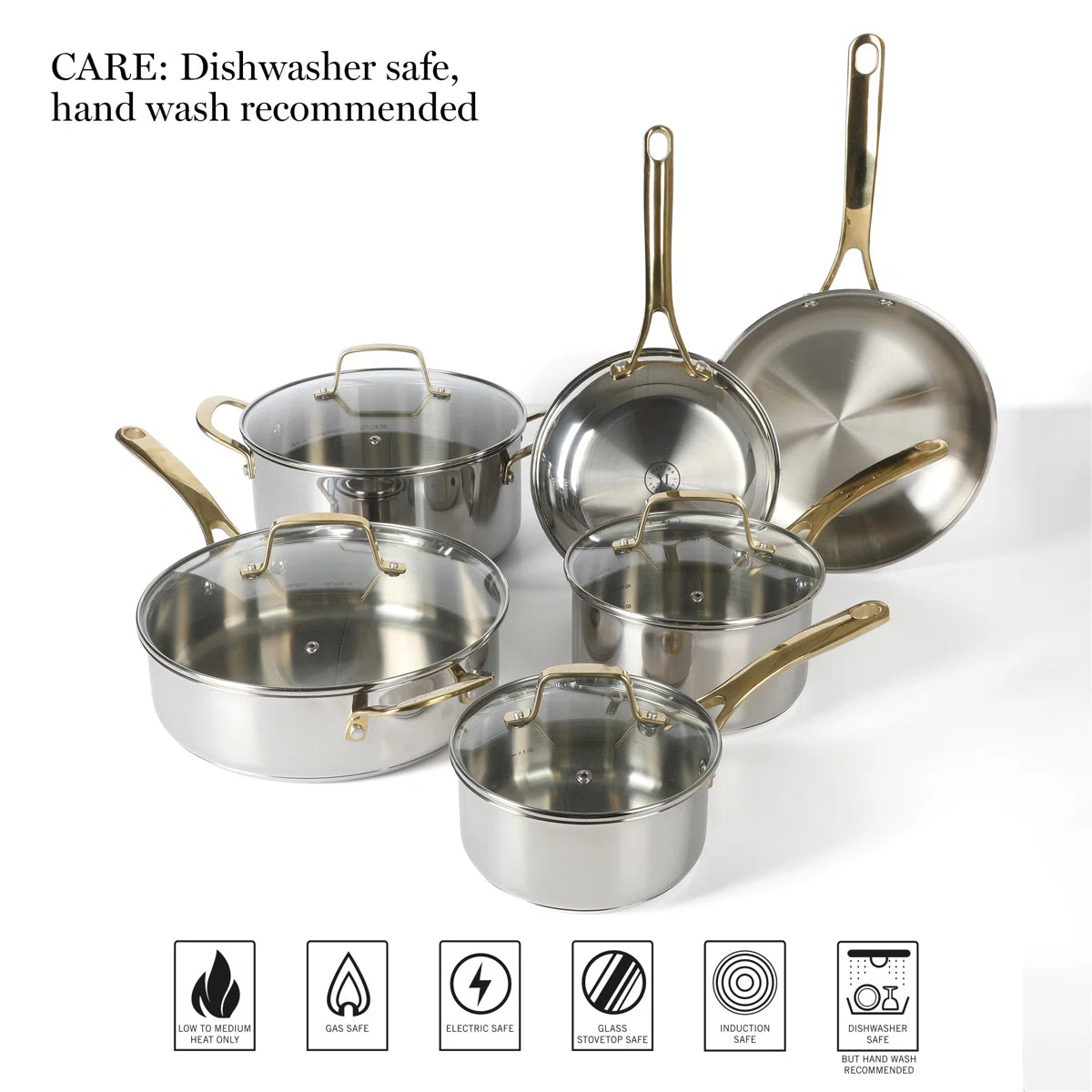 10 Pieces Stainless Steel Cookware Set
